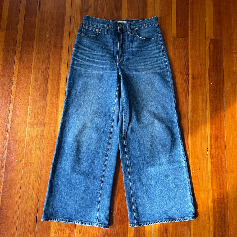 Madewell high rise wide leg cropped denim